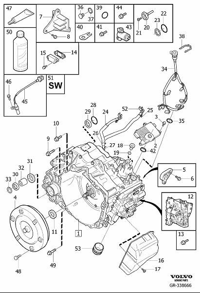 Diagram Gearbox, automatic, transmission, automatic for your 2007 Volvo S60   
