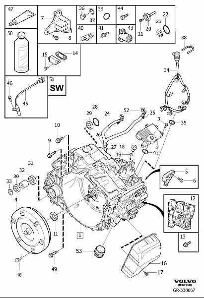 Diagram Gearbox, automatic, transmission, automatic for your 2015 Volvo XC60   