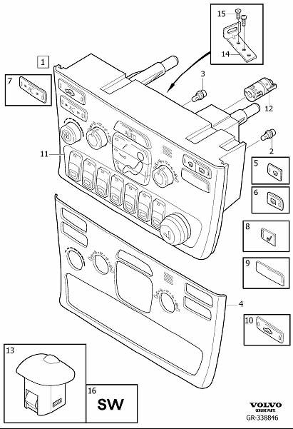 Diagram Control panel centre console (ccm) for your Volvo S60 Cross Country  