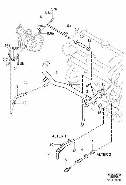 Diagram Water pipe, turbocharger water cooling for your 2010 Volvo XC60   