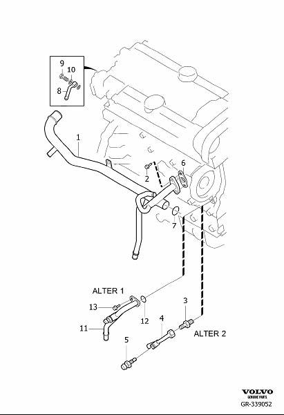 Diagram Water pipe for your Volvo S60 Cross Country  