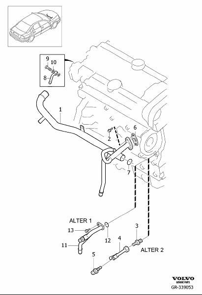 Diagram Water pipe for your Volvo S60 Cross Country  