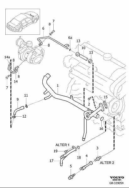 Diagram Water pipe, turbocharger water cooling for your 2024 Volvo XC60   