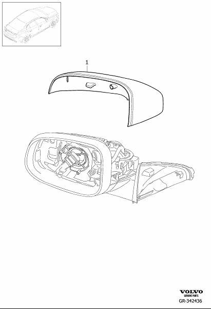 Diagram Cover external rear view mirror for your 2020 Volvo XC60   