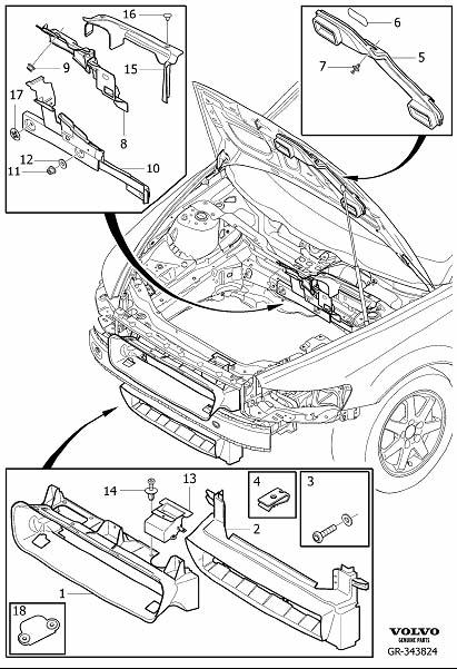 Diagram Air guides for your Volvo S60 Cross Country  