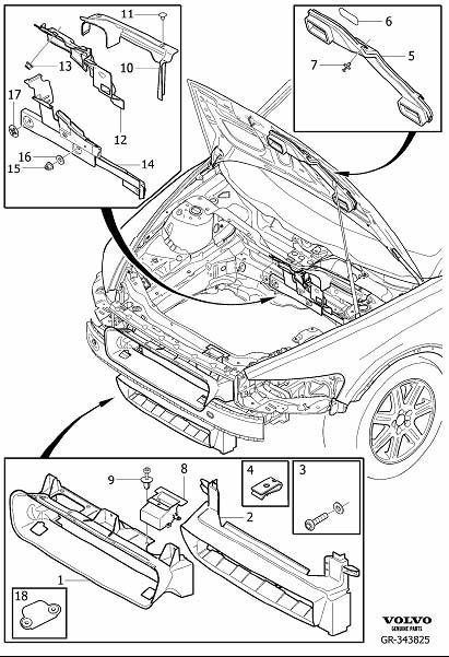 Diagram Air guides for your Volvo S60 Cross Country  