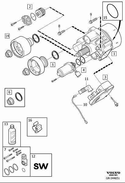Diagram Active on demand coupling, aoc for your Volvo