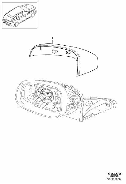 Diagram Cover external rear view mirror for your 2024 Volvo V60 Cross Country   