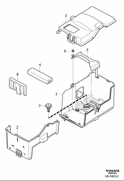 Diagram Battery box and mounting parts for your 2002 Volvo S40   