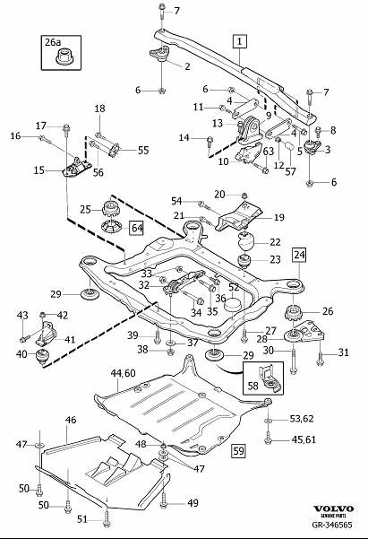 Diagram Engine mounting for your 2008 Volvo V70   