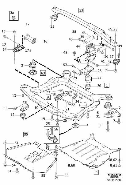 Diagram Engine mounting for your 2000 Volvo V70   