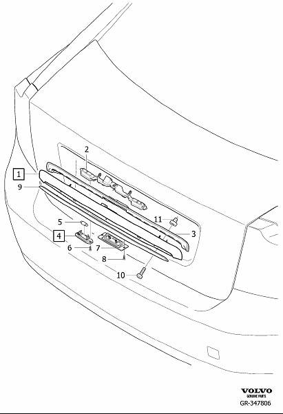 Diagram Handle tailgate for your 2008 Volvo S40   