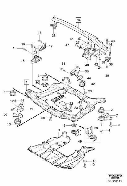 Diagram Engine mounting for your 1999 Volvo V70   
