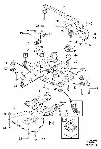 Diagram Engine mounting for your 1998 Volvo S90   