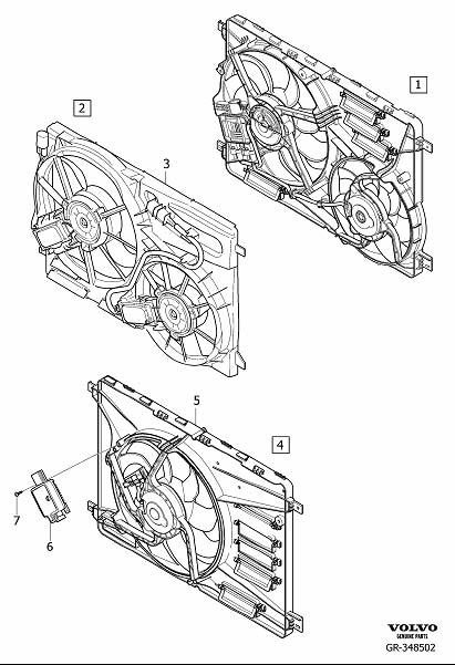Diagram Fan and fan shroud for your 2016 Volvo XC60   