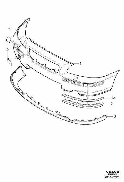 Diagram Front bumper for your Volvo S60 Cross Country  