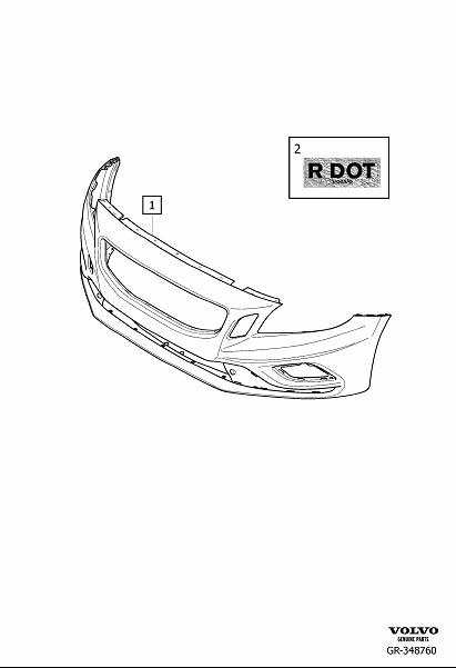 Diagram Bumper, front, colour coordinated for your 2013 Volvo S60   