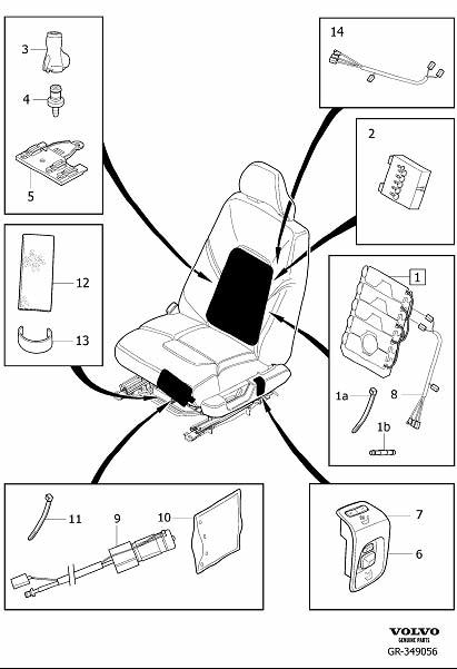 Diagram Front seat with massage function for your 2002 Volvo S60   