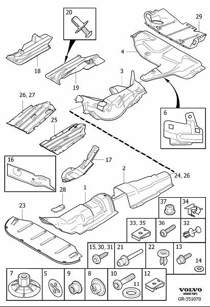 Diagram Heat shields for your Volvo