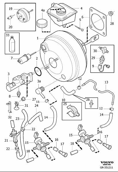 Diagram Master cylinder, servocylinder for your Volvo