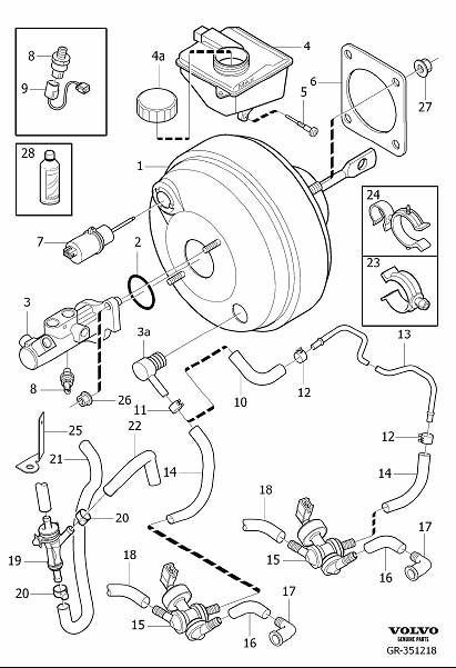 Diagram Master cylinder, servocylinder for your 2007 Volvo S60   