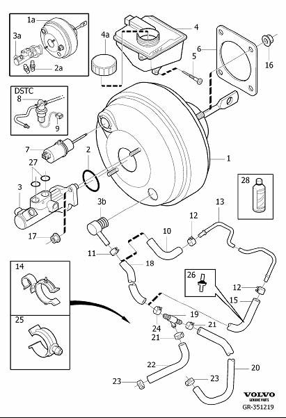 Diagram Master cylinder, servocylinder for your 2001 Volvo V70   