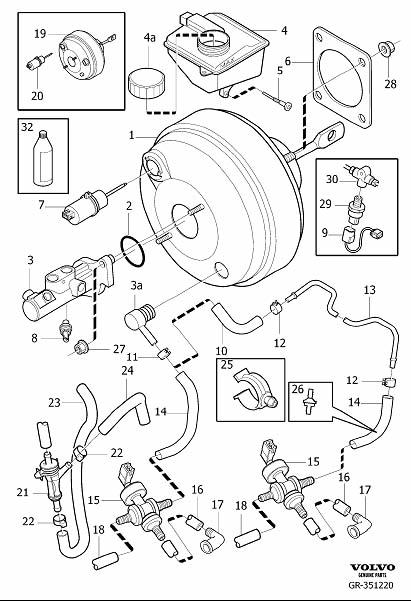 Diagram Master cylinder, servocylinder for your 2006 Volvo V70   