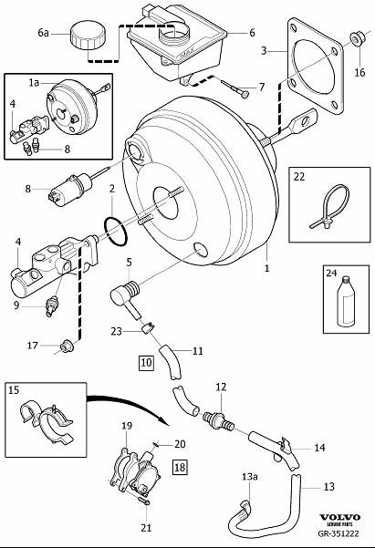 Diagram Master cylinder, servocylinder for your Volvo S60 Cross Country  