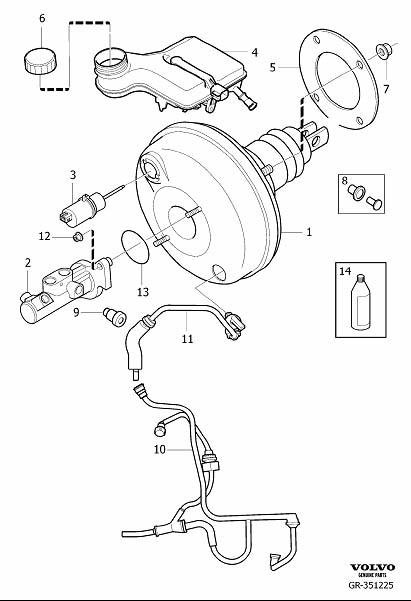Diagram Master cylinder, brake servo for your 2007 Volvo C30   