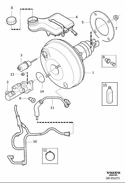 Diagram Master cylinder, brake servo for your 2007 Volvo C30   