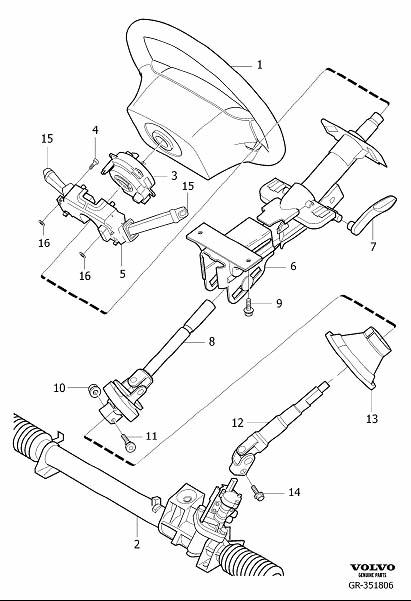 Diagram Steering column for your Volvo S60 Cross Country  