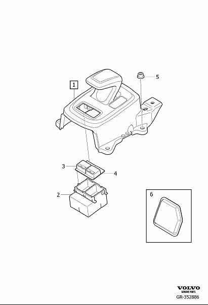 Diagram Gear selector passenger compartment for your Volvo
