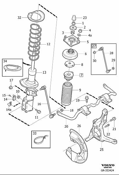 Diagram Front spring suspension for your 2005 Volvo S60   