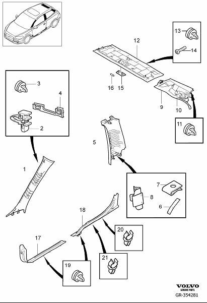 Diagram Panel, sill moulding for your 2002 Volvo S40   