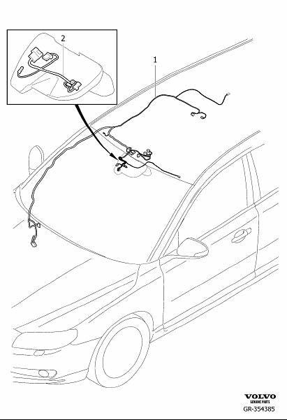 Diagram Cable harness roof for your 2008 Volvo V70   