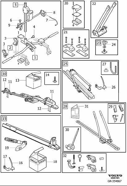 Diagram Bicycle holder roof mounted for your 2004 Volvo S40   
