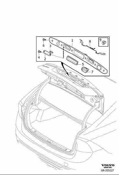 Diagram Handle tailgate for your 2019 Volvo S60   
