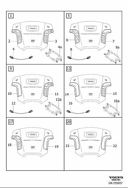 Diagram Switch in steering wheel for your 2004 Volvo S80   