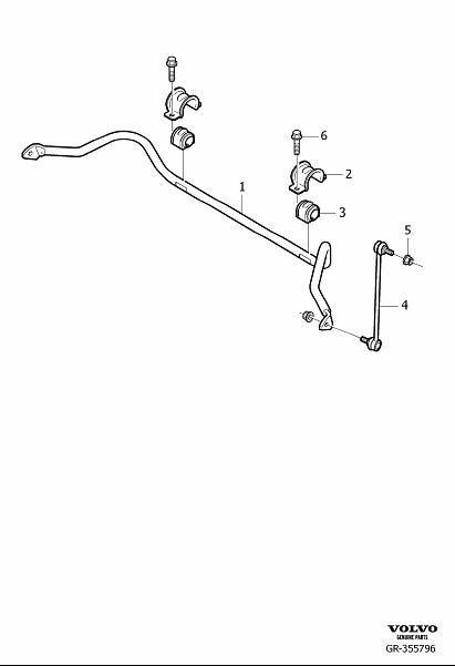 Diagram Anti-roll bar front for your 2010 Volvo S80  3.2l 6 cylinder 