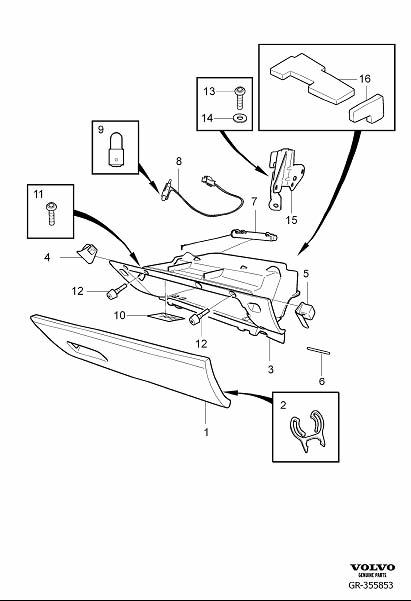 Diagram Glove compartment for your Volvo S60 Cross Country  