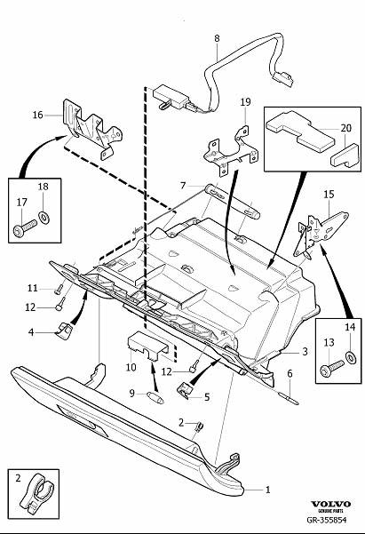 Diagram Glove compartment for your 2016 Volvo XC70   
