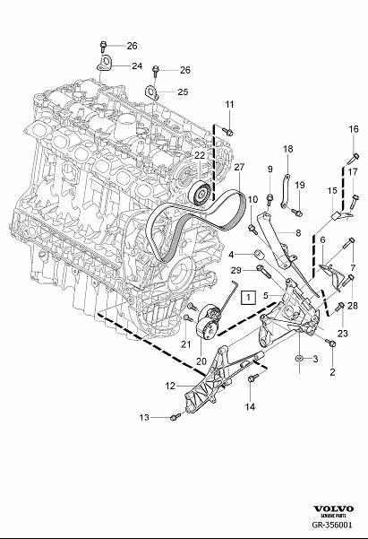 Diagram Auxiliary aggregate suspension, auxiliary belt drive for your 2016 Volvo XC60   
