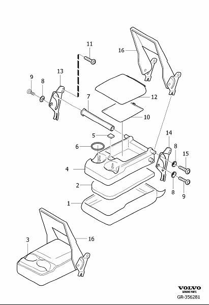 Diagram Armrest rear seat for your 2014 Volvo S60   