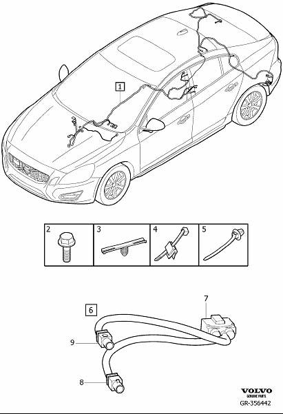 Diagram Cable harness infotainment for your 2007 Volvo S60   