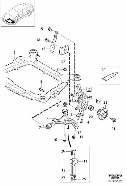 Diagram Front wheel suspension for your 2005 Volvo S60   