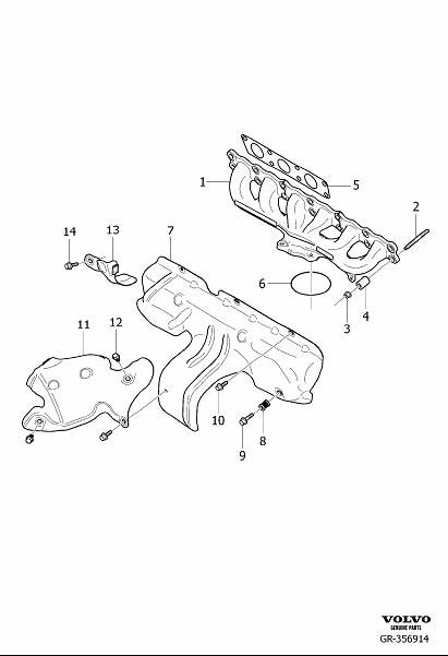 Diagram Exhaust manifold for your 2015 Volvo S60   