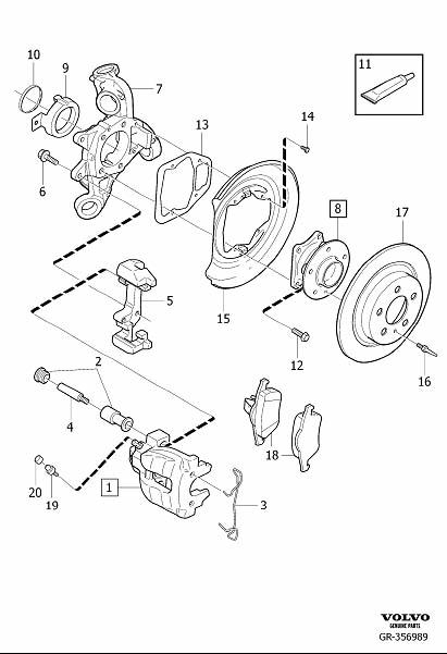 Diagram Rear wheel brake for your 2021 Volvo XC60   
