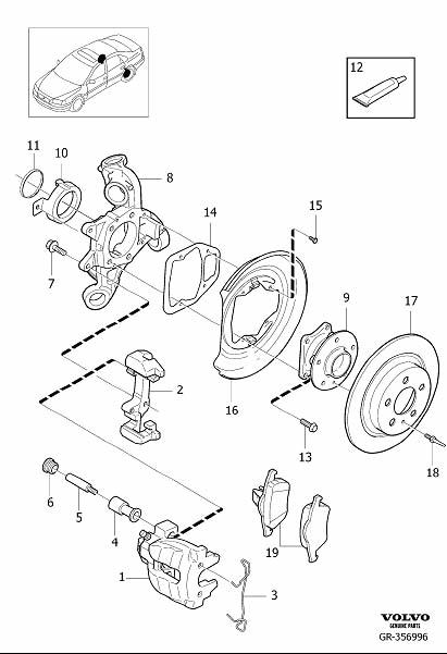 Diagram Rear wheel brake for your 2024 Volvo XC60   
