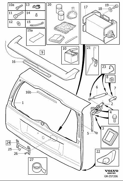 Diagram Tailgate for your 2005 Volvo S40   