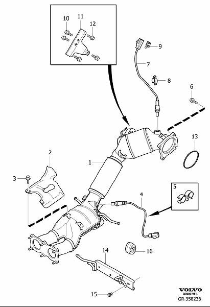 Diagram Catalytic converter for your Volvo